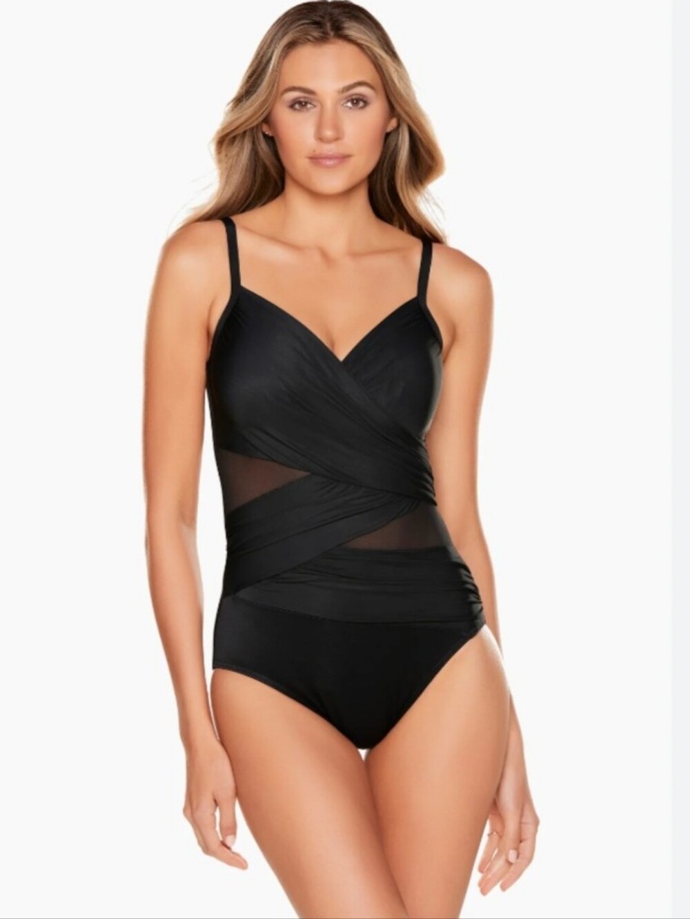 Miraclesuit Mystique Black One Piece Swimsuit Size L